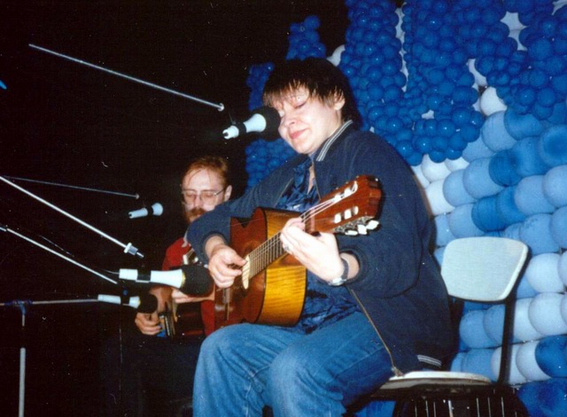 Ольга Качанова и Вадим Козлов на Грушинском в 1998 г.